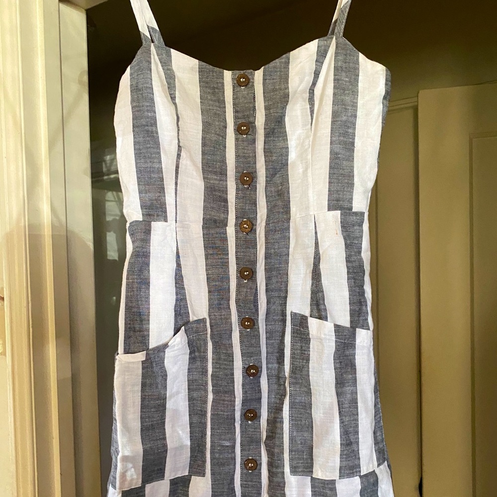 Grey and white dress